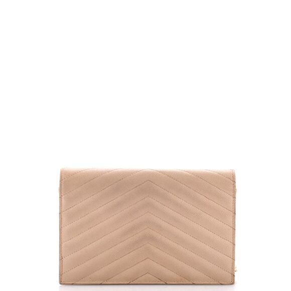 Saint Laurent Classic Monogram Wallet on Chain Matelasse Chevron Leather Small - Picture 3 of 8